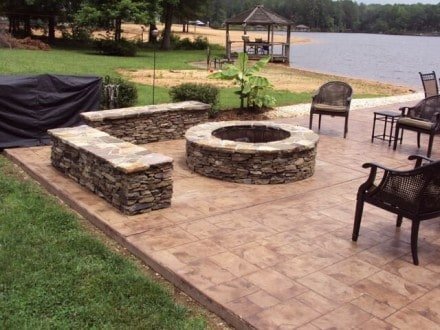 Stamped outdoor concrete